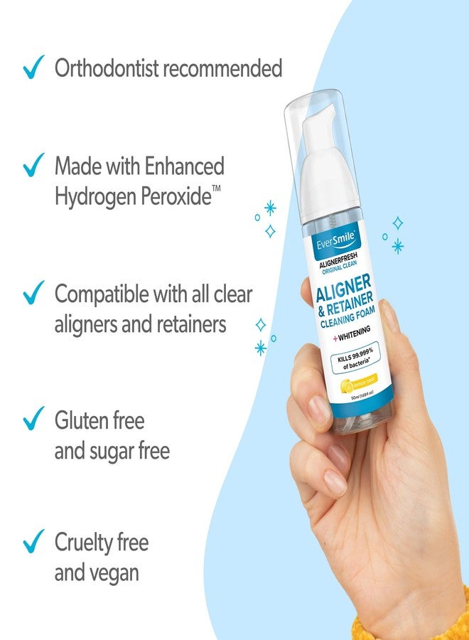 EverSmile AlignerFresh Original Clean Foam - Cleaner for All Clear Aligners & Retainers - Whitens Teeth, Fights Bad Breath - Lemon Zest, 50ml (1 Pack) - Image 3