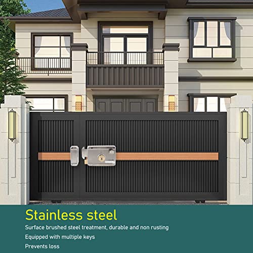 plplaaoo Home Safety Vertical Keyway Cylinder Deadbolt Rim Lock Set–Anti-Theft Vertical Deadbolt,Stainless Steel Exterior Door Lock with Key for Wooden Doors,Exterior Mechanical Anti Theft Locks(Right Handed) - Image 5