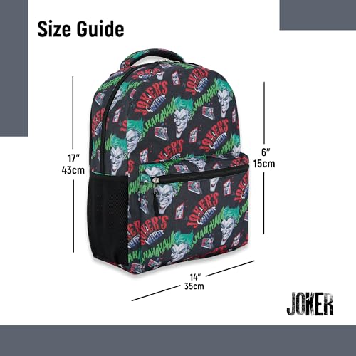 DC Comics Kids Joker Backpack - Batman, Superman, The Joker Superhero Bookbag for Boys Girls Toddlers and Adults - Laptop and Lunchbox Compatible School Bag (Joker Black) - Image 4
