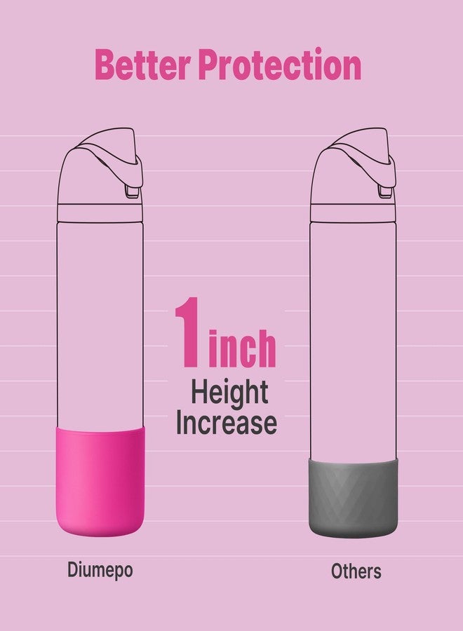 Diumepo Silicone Boot for Owala 24 oz Water Bottles, Anti-Slip Protective Sleeve for Owala Twist & FreeSip & Flip Stainless Steel Water Bottle, Boot Bottom Base for Owala (Rose Red) - Image 5