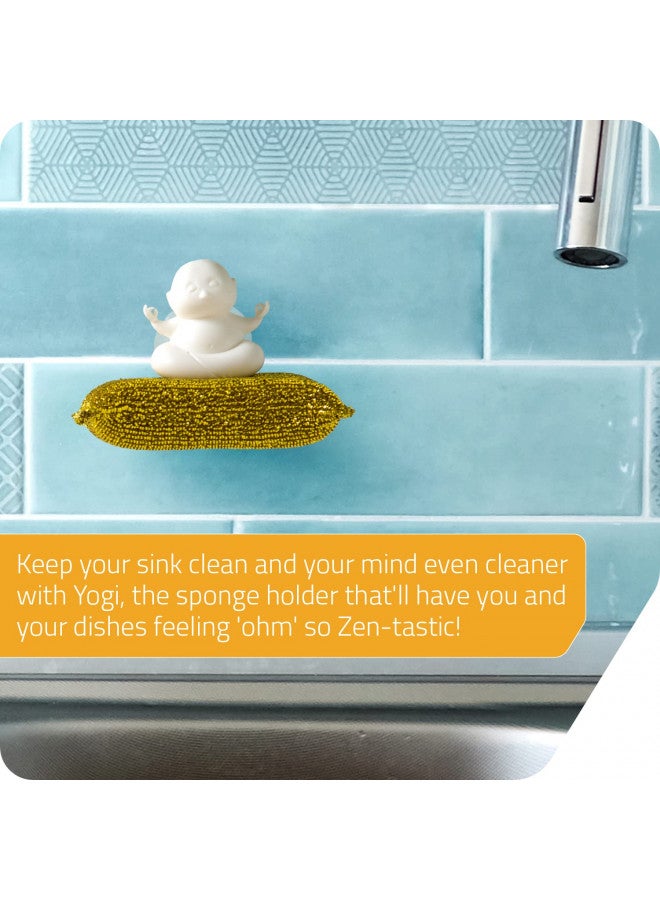 PELEG DESIGN Yogi Sponge Holder, Cute Plastic Sponge Holder for Kitchen Sink with Suction Cup,Dish Sponge Caddy Holder,Dries All Types of Sponges - Sponge Included - Image 3