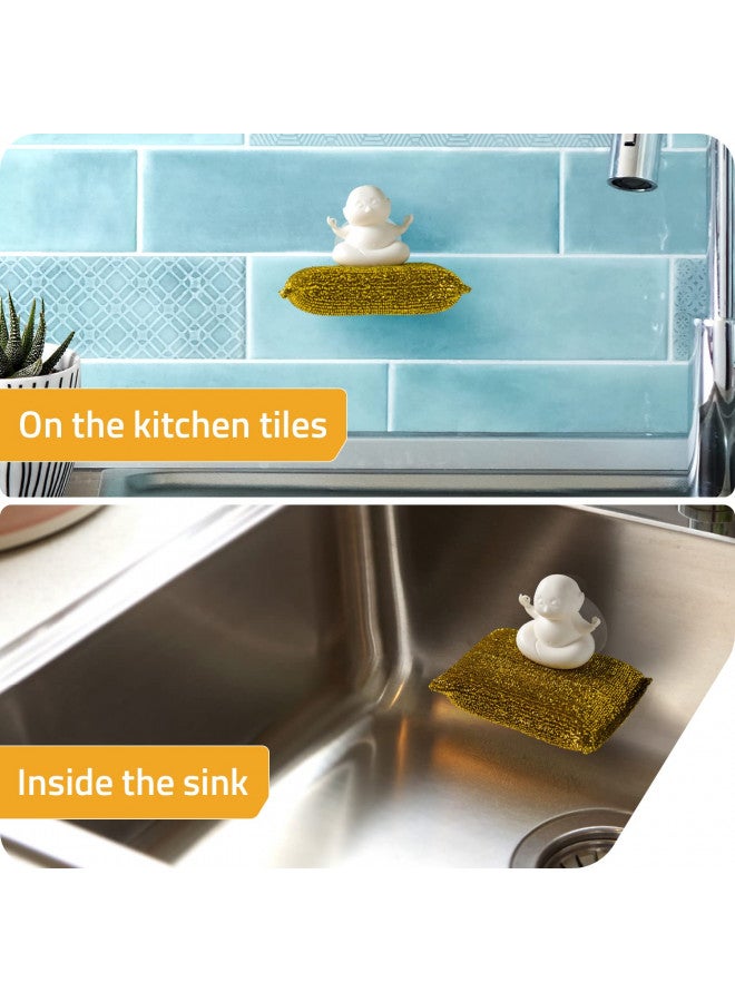 PELEG DESIGN Yogi Sponge Holder, Cute Plastic Sponge Holder for Kitchen Sink with Suction Cup,Dish Sponge Caddy Holder,Dries All Types of Sponges - Sponge Included - Image 5