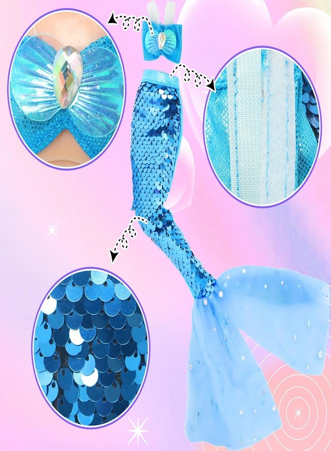 BLIJOLA Doll Clothes 5 Sets Sequins Dresses for 11.5 Inch Girl Doll Including 2 Mermaid Clothes Swimwear 1 Evening Dress 2 Casual Dress Party Outfits Fashion Show(Sequin B) - Image 2