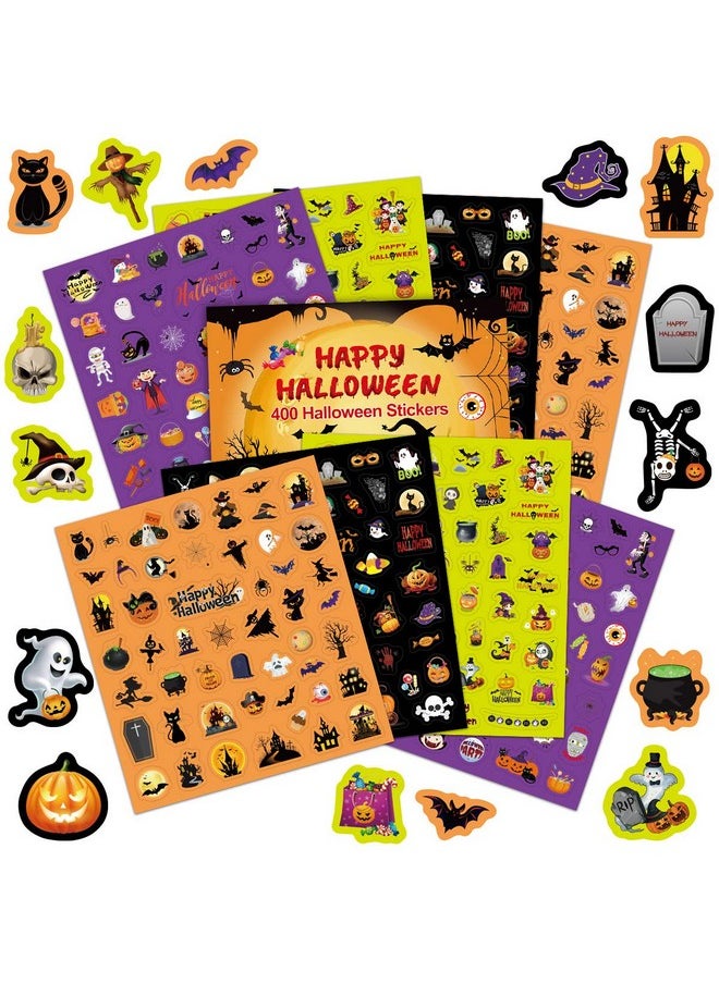Fancy Land - Halloween Stickers For Kids 400 Assortment Stickers For Party Favors Treats Classroom Crafts 8 Sheets - Image 1