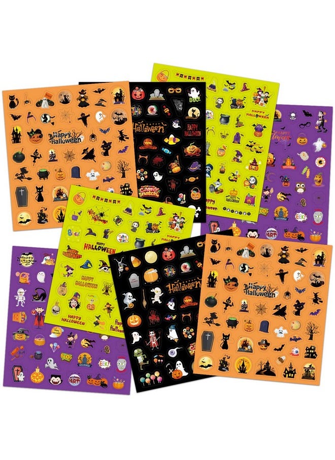 Fancy Land - Halloween Stickers For Kids 400 Assortment Stickers For Party Favors Treats Classroom Crafts 8 Sheets - Image 1