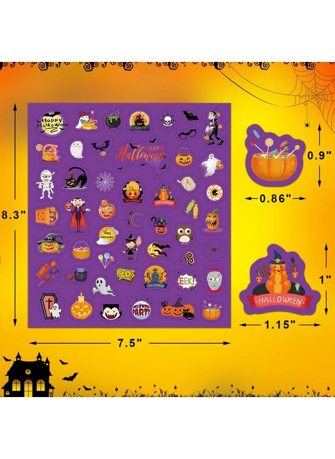 Fancy Land - Halloween Stickers For Kids 400 Assortment Stickers For Party Favors Treats Classroom Crafts 8 Sheets - Image 1