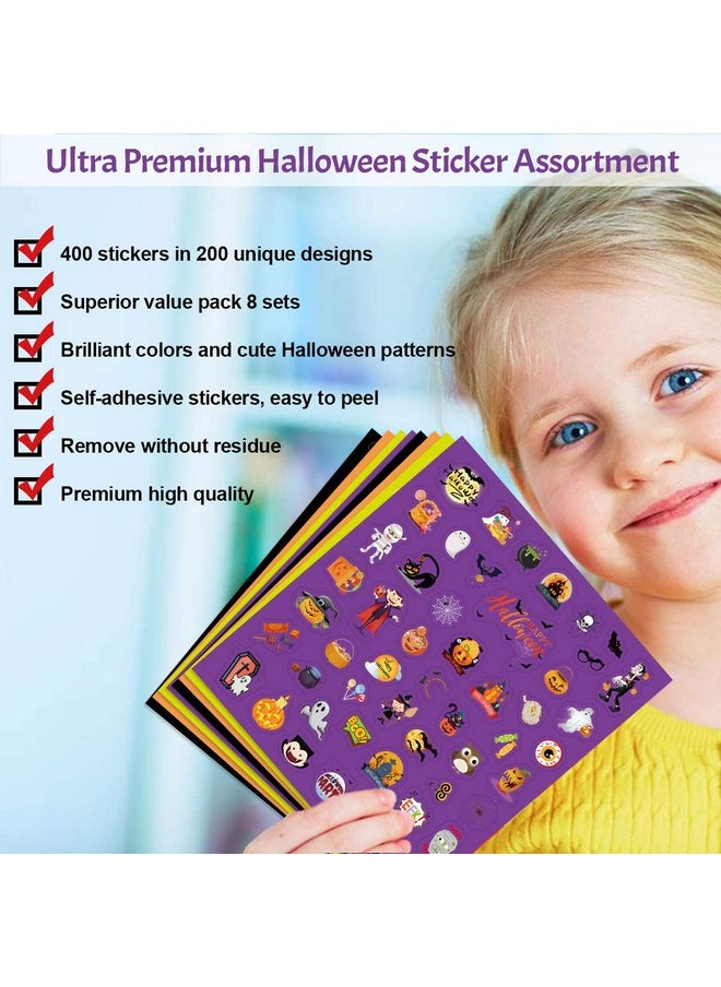 Fancy Land - Halloween Stickers For Kids 400 Assortment Stickers For Party Favors Treats Classroom Crafts 8 Sheets - Image 1