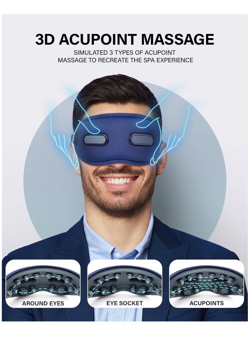 KASTWAVE جهاز تدليك العين مع حرارة، قناع عين ساخن مع اهتزاز، تخفيف الصداع النصفي، جفاف العين، جهاز للعناية بالعيون لإرهاق العين، هدايا مثالية للنساء / الرجال - Image 3