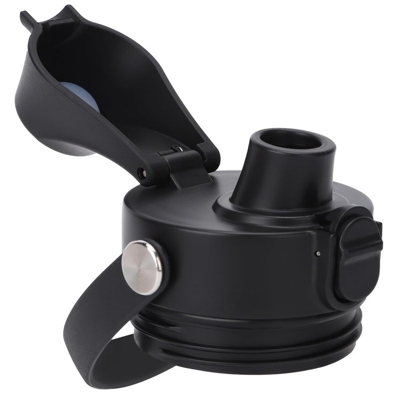 POYAKU Auto Spout Lid for Yeti Rambler 12/18/26/36/46/64 Oz Chug Cap Replacement with Soft Handle for RTIC | Leakproof | BPA Free | Dishwasher Safe (Aotu Spout Lid, Black) - Image 1