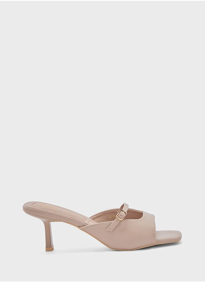 ELLA Buckle Detail Mule Sandal