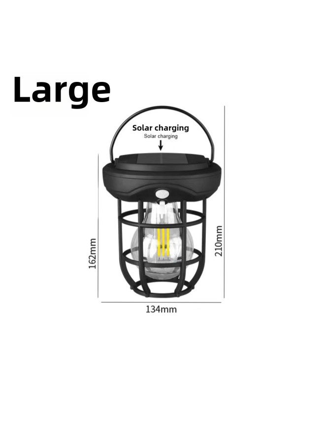 New Outdoor Solar House Lamp Human Body Induction Tungsten Wire Warm Light Wall Lamp Garden Lamp Waterproof Retro Camping Lamp