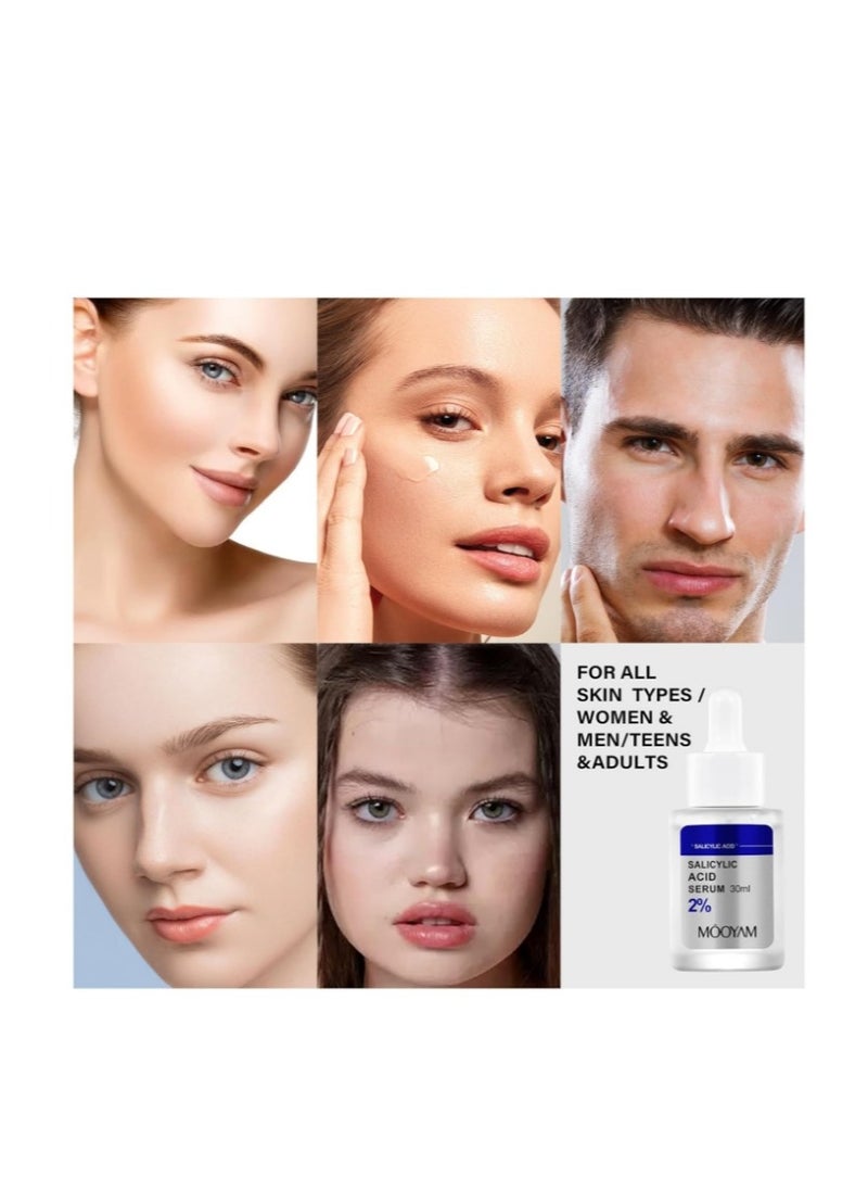 MOOYAM - 2% Salicylic Acid Serum For Face Acne Treatment, Acne Serum For Oily Skin, Moisturizer Face Serum for Acne Spot, Blackhead Whitehead Remover, Pore Reducer, Acne Skincare For Women Men - Image 1