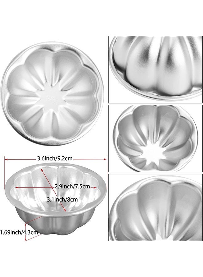 6PCS Aluminum Pudding & Tart Molds – Nonstick Flower Shaped Dessert Cups for Baking, Jello, Muffins & Mini Cakes - Image 2