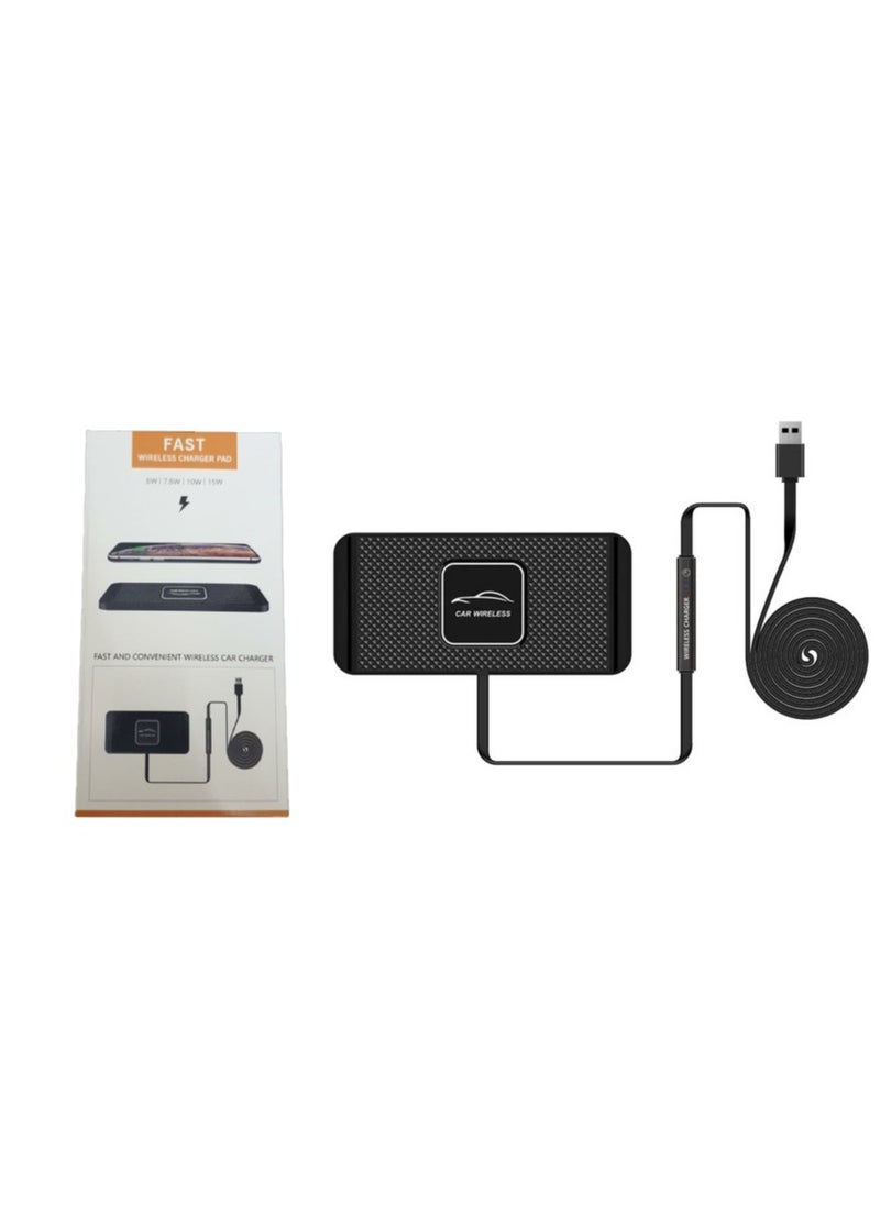 Huitich - 10W Fast Wireless Mobile Phone Car Charger with Anti-Skid Soft Silicone Compatible with iPhone & Android - Image 1