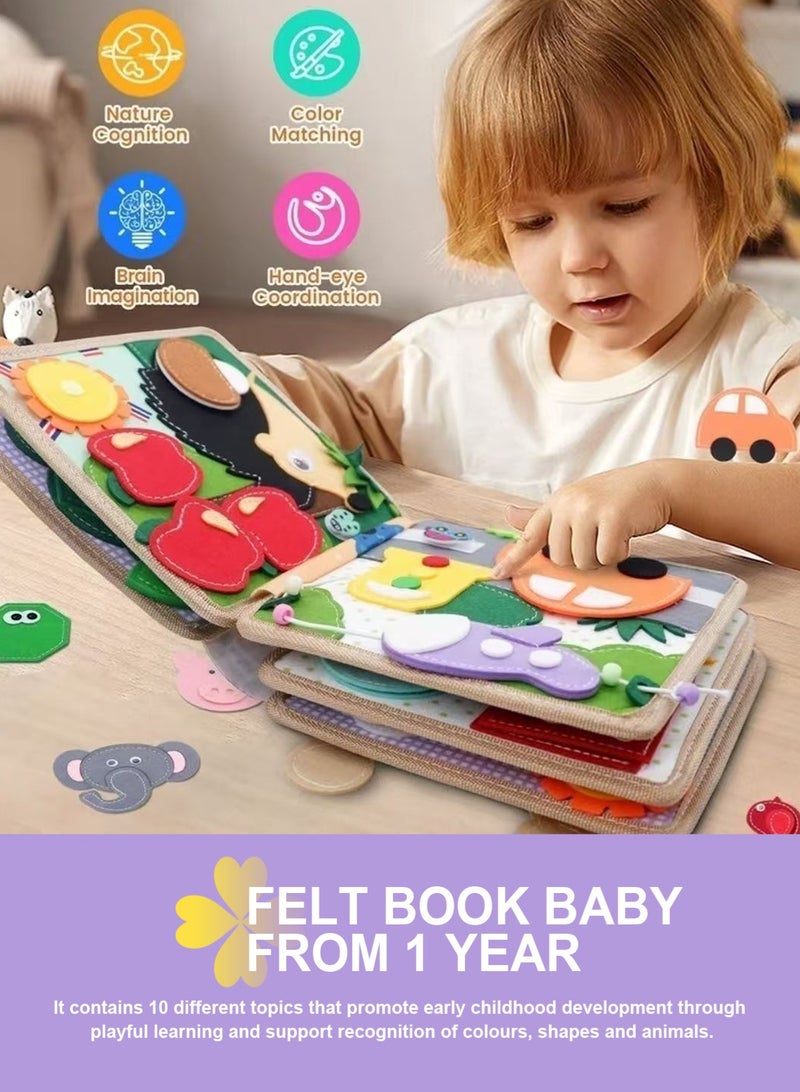 أوربازار كتاب مونتيسوري المزدحم للأطفال الصغار من عمر 1 إلى 3 سنوات، كتاب هادئ عن رحلات الطائرات/الطرق البرية للأطفال، أنشطة تعليمية لمرحلة ما قبل المدرسة لتطوير المهارات الحركية الدقيقة، ألعاب تعليمية حسية للسفر للأولاد والبنات، هدايا - Image 5