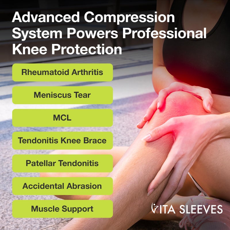 FREEZE2TRIM Vita Sleeves For Knees 7-Zone Compression Sleeve Brace | Breathable Lightweight Support for Sore or Stiff Knees in Running, Sports, Workouts | Anti-Slip Grip, Moisture-Wicking (S/M-L/XL) (Large/X-Large) - Image 4