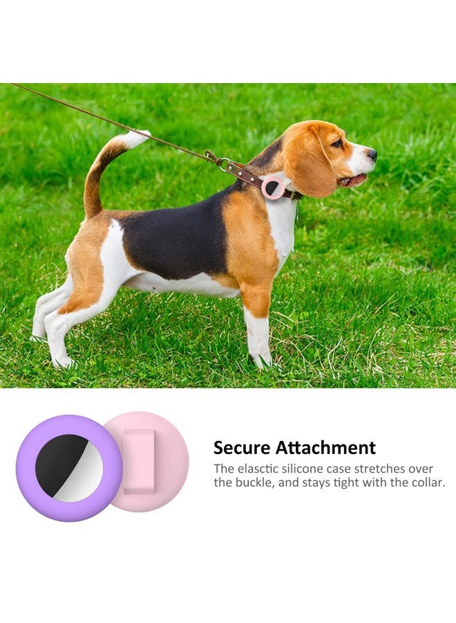 SimpleThings 2022 Airtag Cat Collar Holder, Small Air tag Cat Collar Holder Compatible with Apple Airtag GPS Tracker, 2Pack Waterproof Case Cover for Cat Dog Pet Collar Within 3/8 inch (Pink&Purple) - Image 3