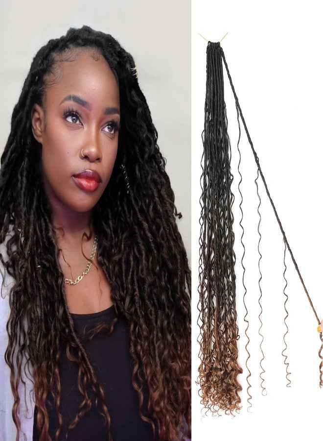 شعر كروشيه Goddess Locs بطول 30 بوصة، 9 عبوات، شعر كروشيه Boho Faux Locs مع أطراف مجعدة، شعر Bohemian Locs مُجهز مسبقًا للنساء (1B/4/30) - Image 1
