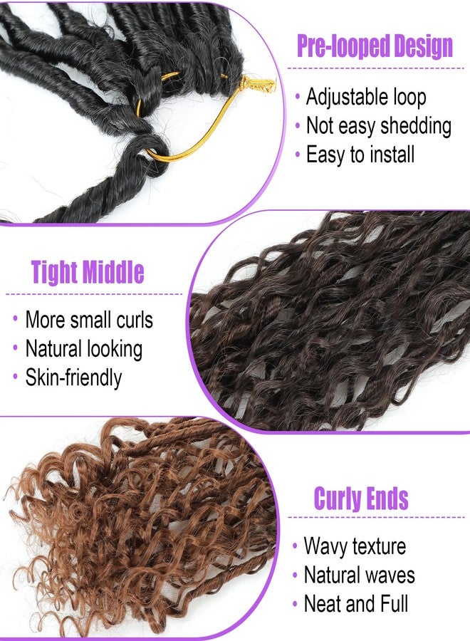 شعر كروشيه Goddess Locs بطول 30 بوصة، 9 عبوات، شعر كروشيه Boho Faux Locs مع أطراف مجعدة، شعر Bohemian Locs مُجهز مسبقًا للنساء (1B/4/30) - Image 3