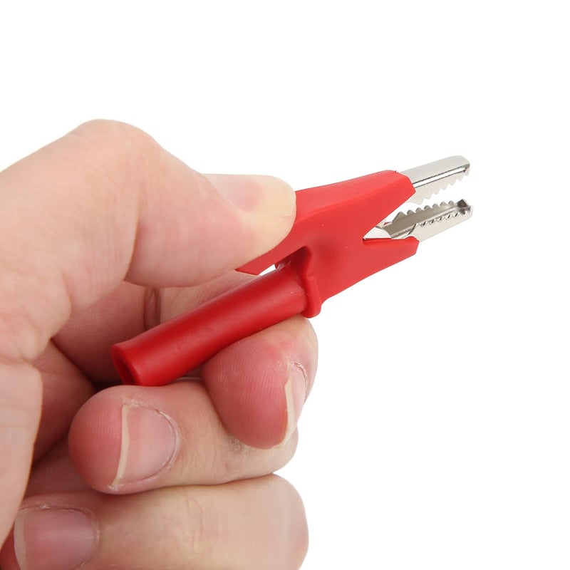 10A Heavy Duty Insulated Crocodile Clamps 10mm Opening Brass Teeth PVC Sheath Test Leads - Image 5