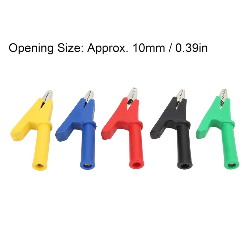 10A Heavy Duty Insulated Crocodile Clamps 10mm Opening Brass Teeth PVC Sheath Test Leads - Image 3