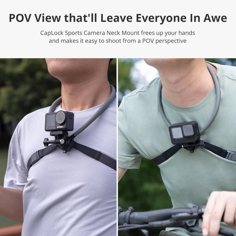 PGYTECH CapLock POV Action Camera Neck Mount, Quick Release & Adjustable Chest Strap, Hand Free Video Vlog Necklace Lanyard Holder for DJI OSMO Action 6/5 Pro/Pocket 3/Xtra Muse, Gopro 13/12, Insta360 - Image 4
