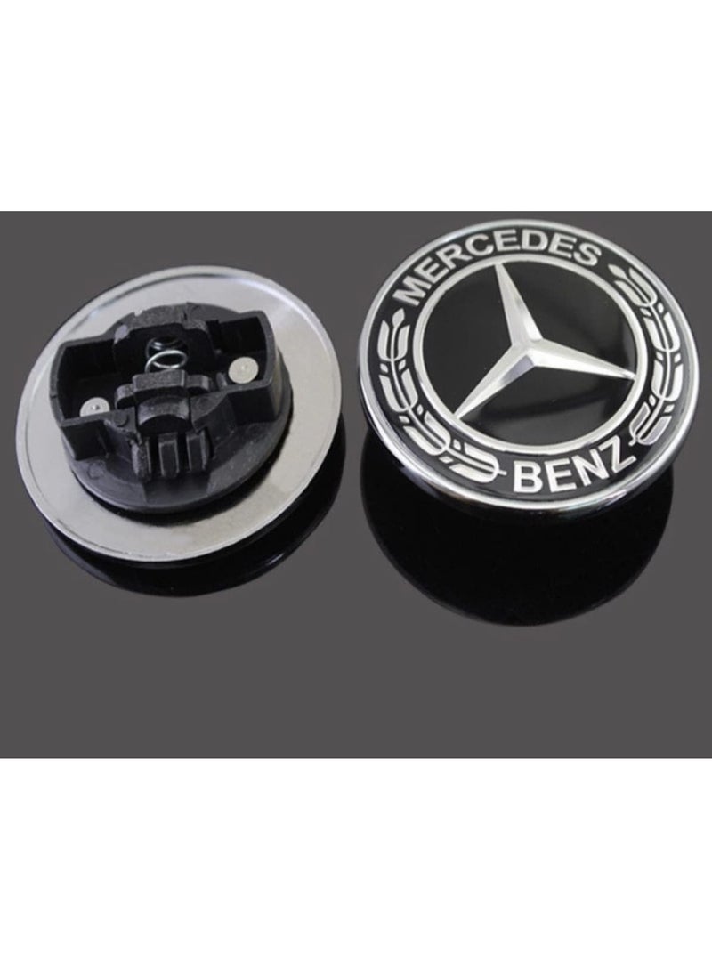 Mercedes-Benz Lifestyle 56mm ABS Car Styling Hood Emblem Badge Bonnet Logo Covers For Mercedes W124 W140 W163 W164 W202 W203 W204 W210 W211 A2048170616 (Black & Silver) - Image 4