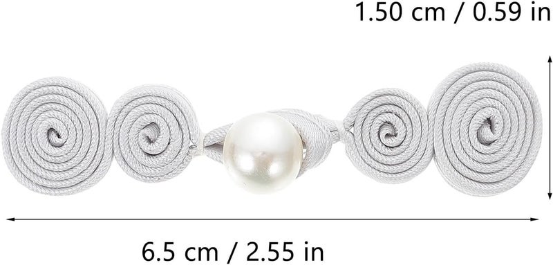10 Pairs Gray Han Suit Buttons Pearl Gourd Cloak Sewing Fasteners Chinese Knot Closure for Traditional Cheongsam Costume DIY Accessories - Image 2