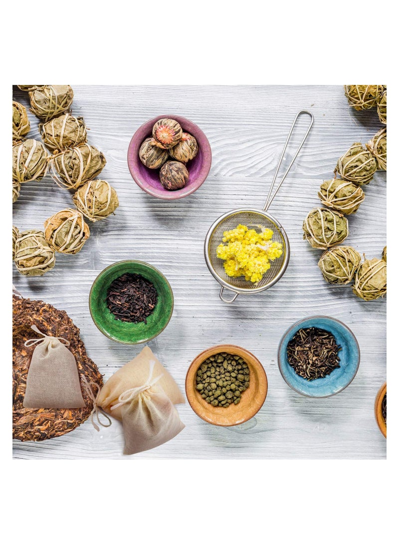 Luckam 50 قطعة أكياس قماش الجبن للتصفية قابلة لإعادة الاستخدام أكياس شاي فارغة أكياس حساء أكياس توابل للطهي أكياس قهوة باردة (4 × 3 بوصة) - Image 3