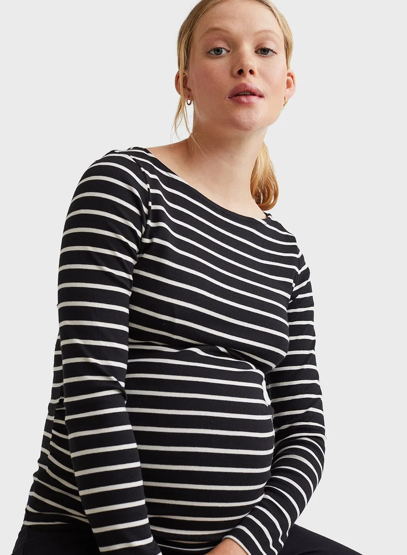 H&M Striped Round Neck Top