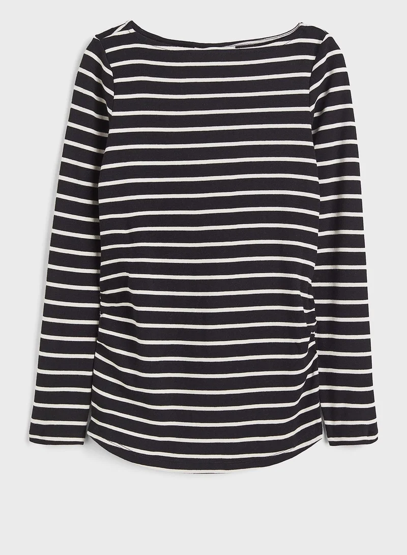 H&M Striped Round Neck Top