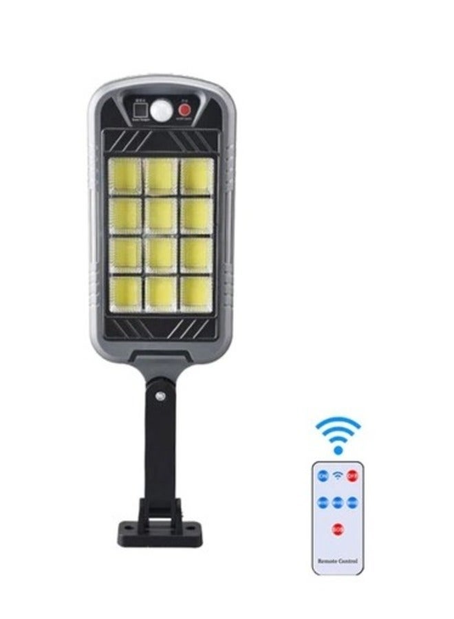 تعمل بالطاقة الشمسية وحدة إضاءة LED جداريّة ضوء في الهواء الطلق 144 COB محس حركة مقاوم للماء IP65 الإضاءة لحديقة ساحة مصابيح الشارع 2400mAh - Image 1