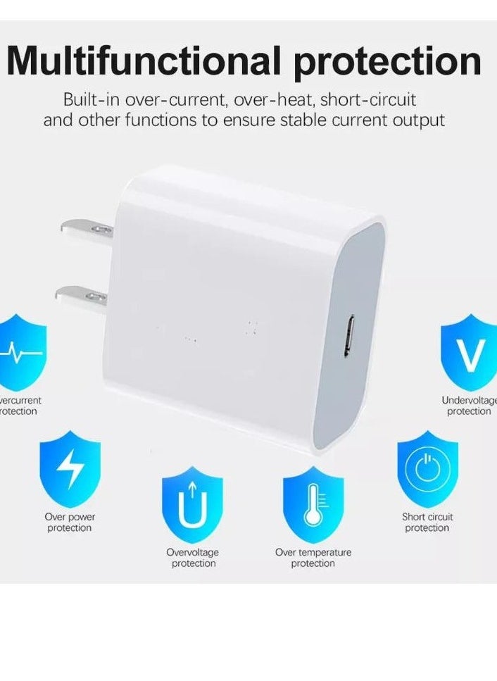 iPhone 16 Charger Fast PD20W USB C Wall Adapter