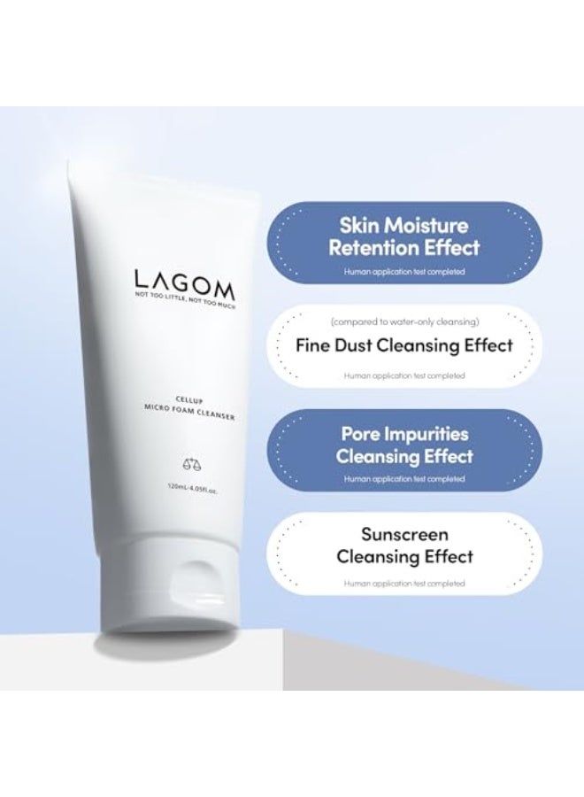 LAGOM CELLUP MICRO FOAM CLEANSER, 120ml-4.05fl.oz., Deep-cleansing, Fine-dust Cleansing, Residue Free, Hydrating Cleanser - Image 5
