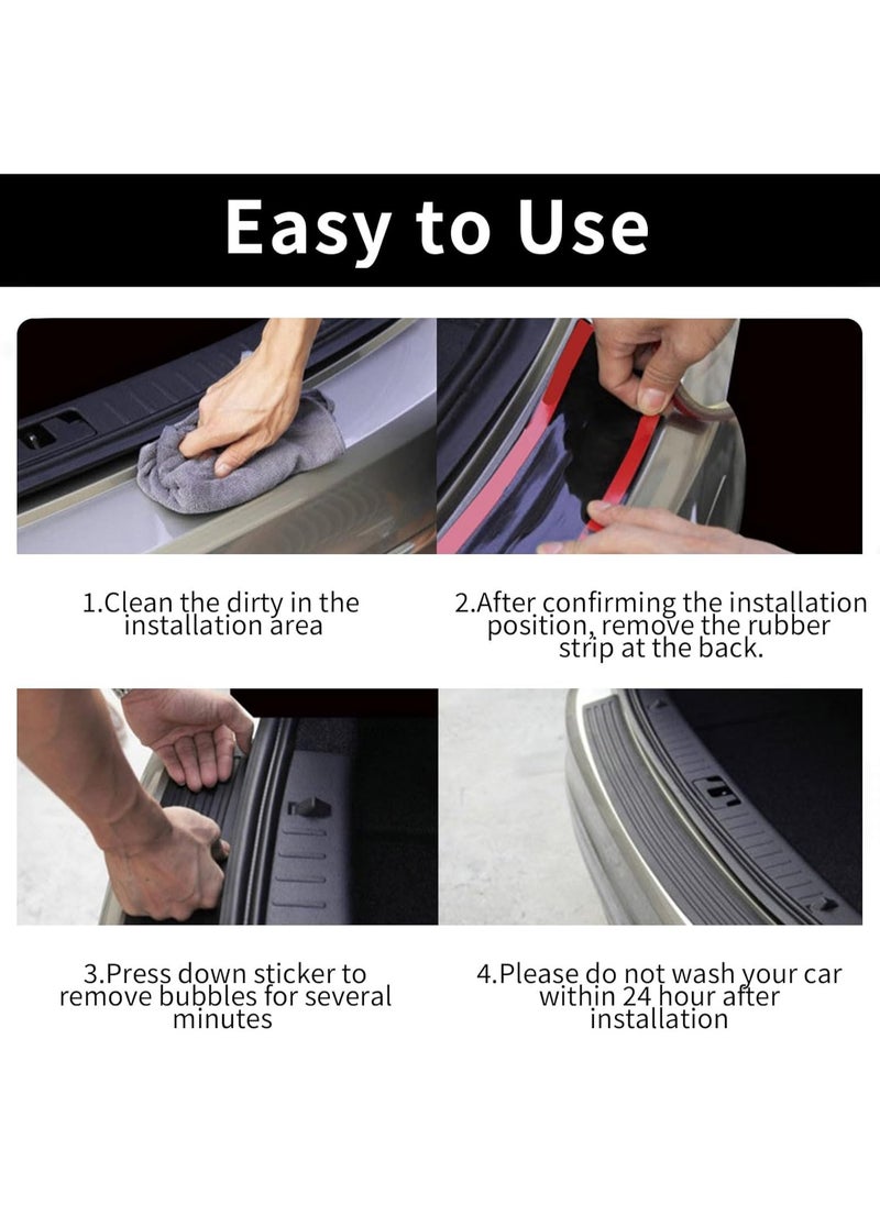 Generic Universal Car Rear Bumper Protector Anti-Scratch Rubber Rear Bumper Protector | Car Rear Bumper Guard | Scratch Resistant & Easy Install | Suitable for Cars, SUVs, Trucks | 41''*3.54'', Black  - Image 5