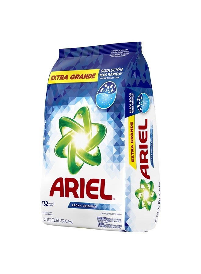 Ariel مسحوق غسيل الملابس آرييل، رائحة أصلية، 211 أونصة، 132 غسلة، 13.19 رطل (عبوة واحدة)  - Image 4