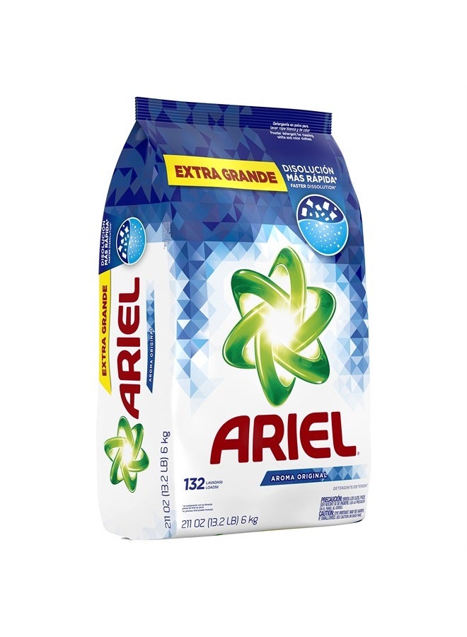 Ariel مسحوق غسيل الملابس آرييل، رائحة أصلية، 211 أونصة، 132 غسلة، 13.19 رطل (عبوة واحدة)  - Image 2
