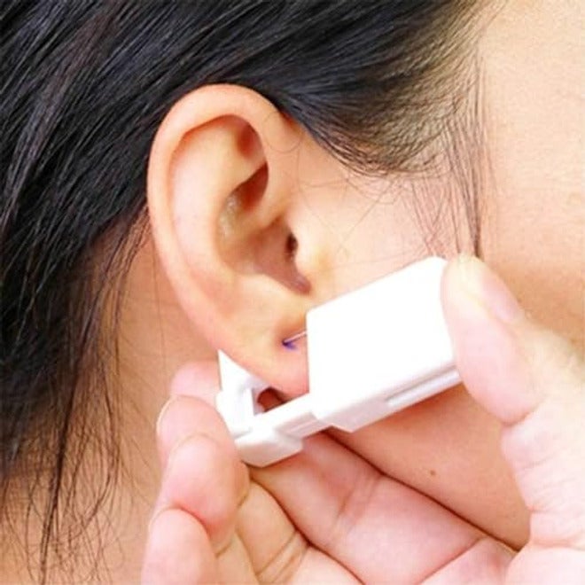 Self-drilling ear piercing gun, Linji sterile ear piercing kit for single use, non-mercury ear piercing tool, mercury-free ear piercing tool with earring backings (6 pieces) - Image 5
