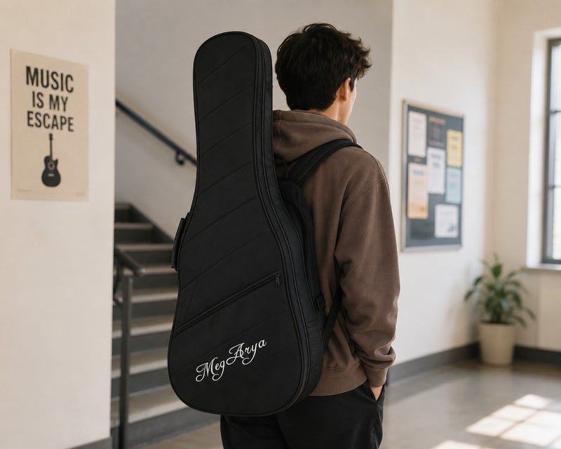 Megarya Premium 41 Inch Acoustic Guitar Bag | Thick Padded Waterproof Guitar Gig Bag | Soft Carry Case with Large Accessory Pocket | Heavy Duty Zipper | Guitar Travel Case for Acoustic Guitar 40/41 Inch - Image 5