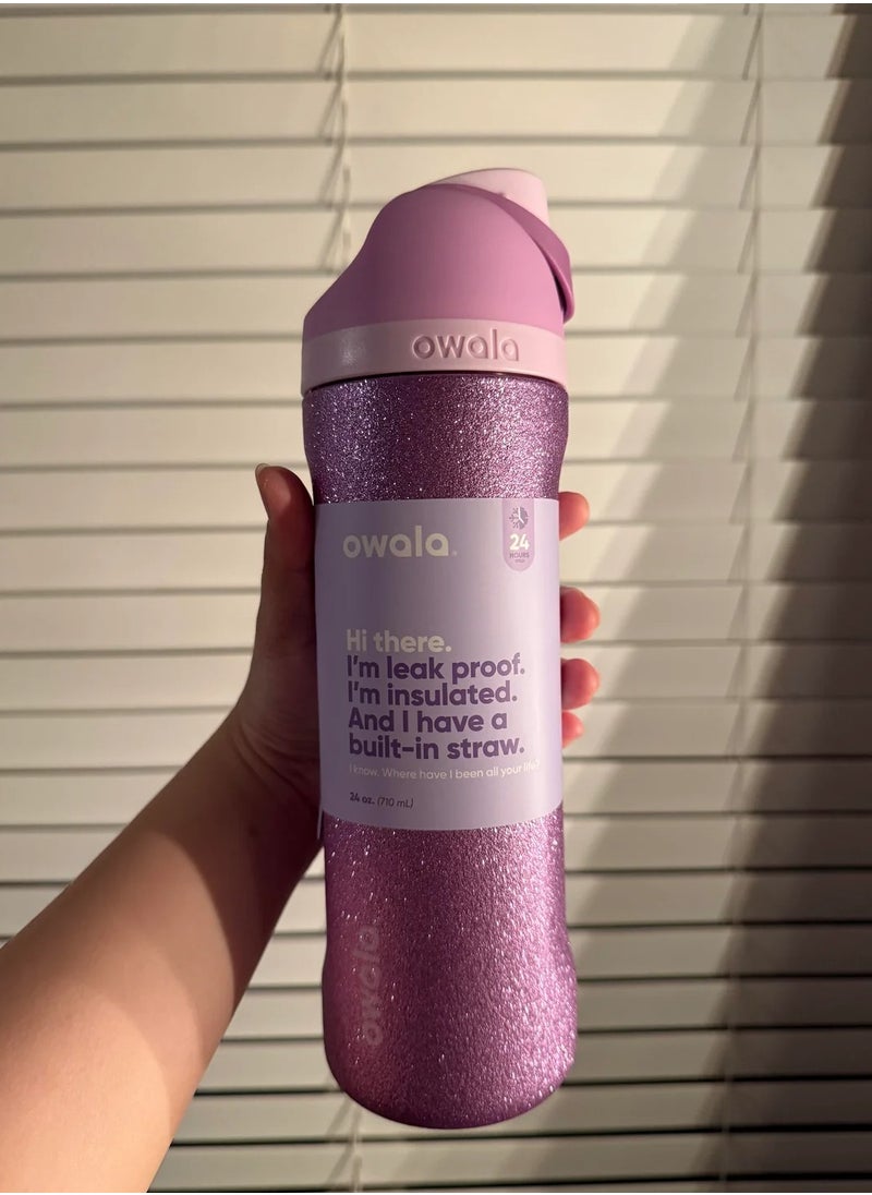 Owala Freesip Insulated Stainless Steel Water Bottle With Straw For Sports And Travel, Bpa-Free, LIMITED EDITION So Eggstra 24OZ  - Image 1