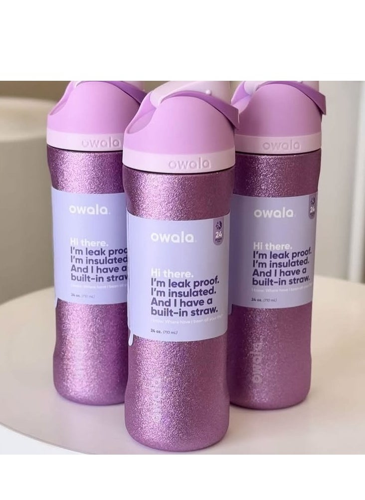 Owala Freesip Insulated Stainless Steel Water Bottle With Straw For Sports And Travel, Bpa-Free, LIMITED EDITION So Eggstra 24OZ  - Image 2