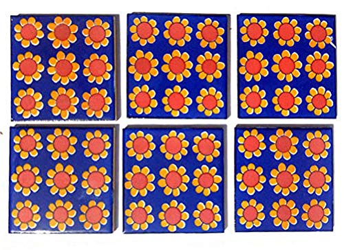 Shiv Kripa Blue Pottery Ceramic Handmade Tiles Pack of 6 Tile