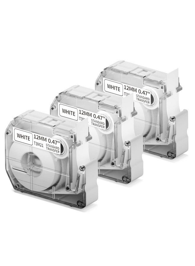 Aker Tape- Phomemo M950/M960 Laminated Labels, 12Mm 0.5 Inch, 4M, Black On White, For Pt-M95 Pt-90 Pt-70 Pt-65 Pt-85,M950/M960 Label Maker, Compatible With P Touch M Tape,M231 Mk231-(3 Pack)