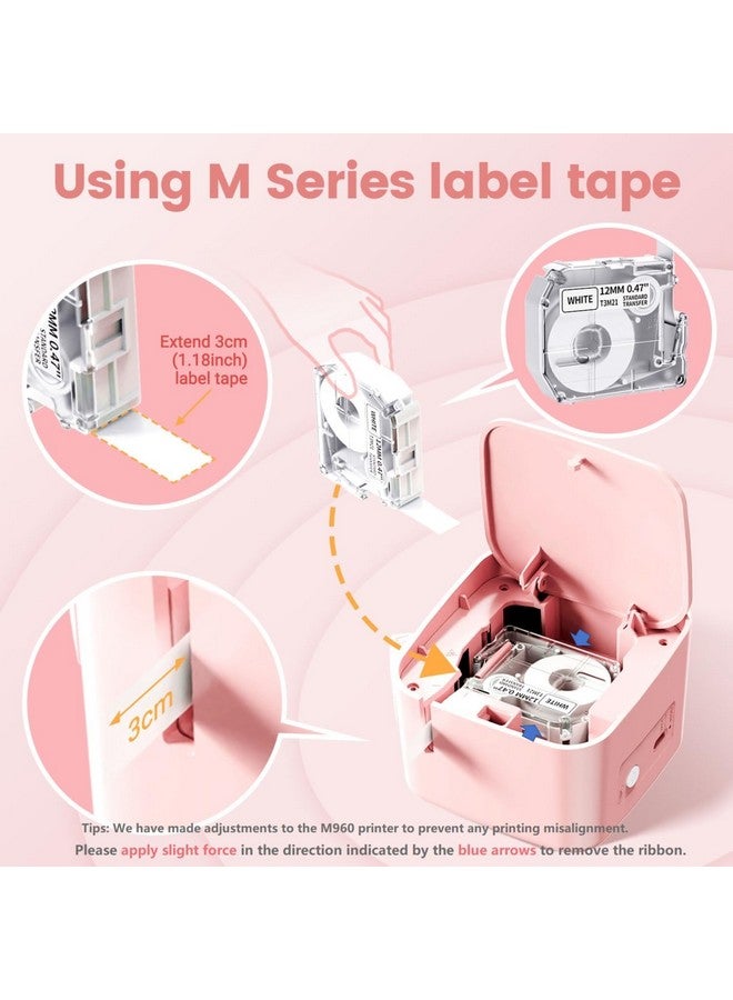 Aker Tape- Phomemo M950/M960 Laminated Labels, 12Mm 0.5 Inch, 4M, Black On White, For Pt-M95 Pt-90 Pt-70 Pt-65 Pt-85,M950/M960 Label Maker, Compatible With P Touch M Tape,M231 Mk231-(3 Pack)