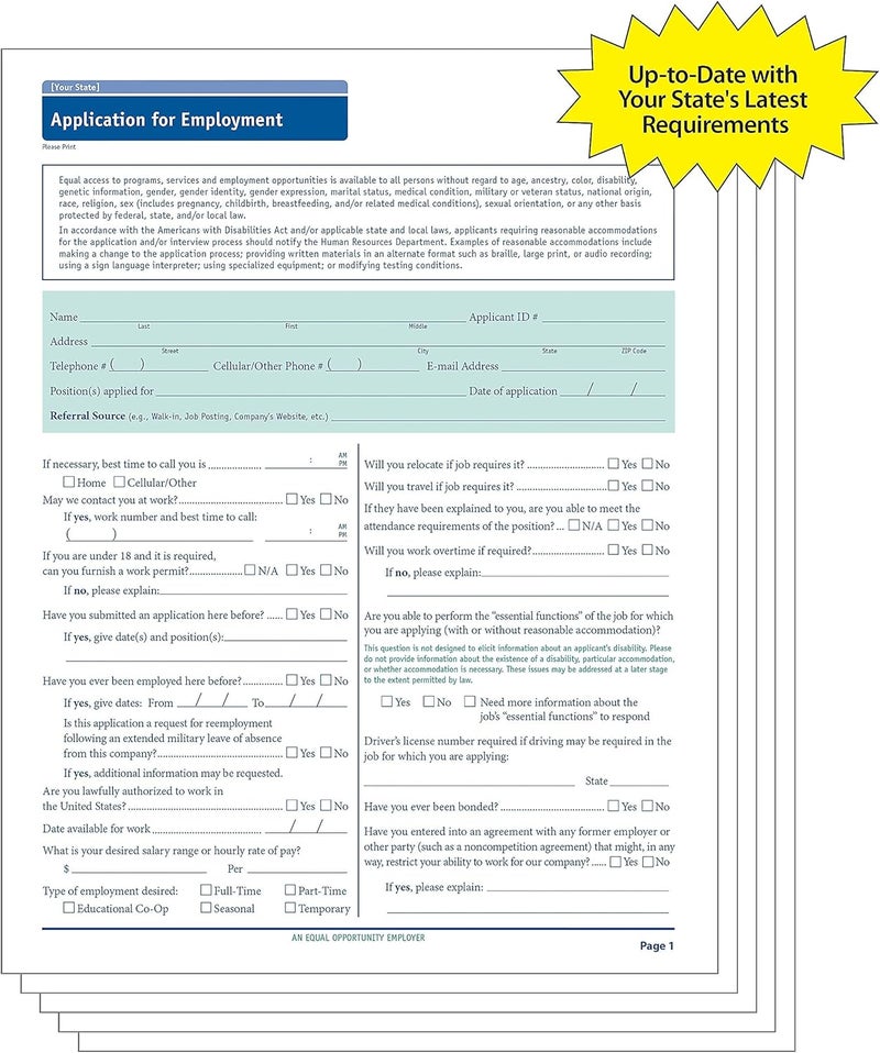ComplyRight Iowa State-Compliant Employment Application|8 ½"x11 |50 Pack| - Image 5