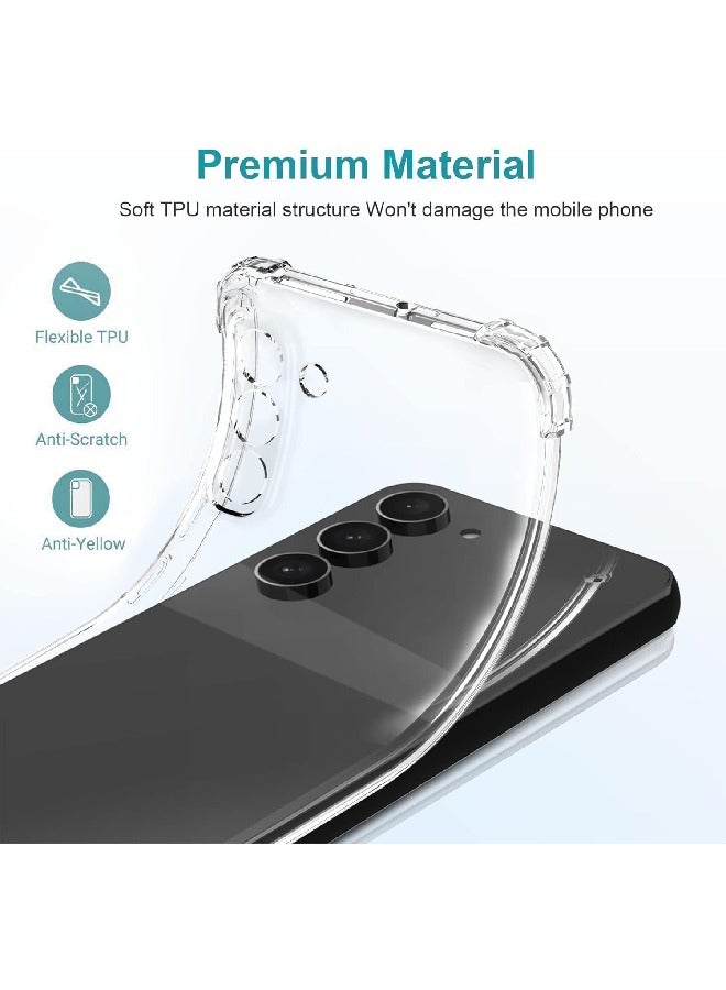 FOCUS Clear Bumper Case for Samsung S24 Case, Shockproof Thin Cover, Yellowing-Resistant Slim Transparent TPU Phone Case, Bumper Case Heavy Duty Protection, Crystal Clear Anti-Fingerprint - Image 2