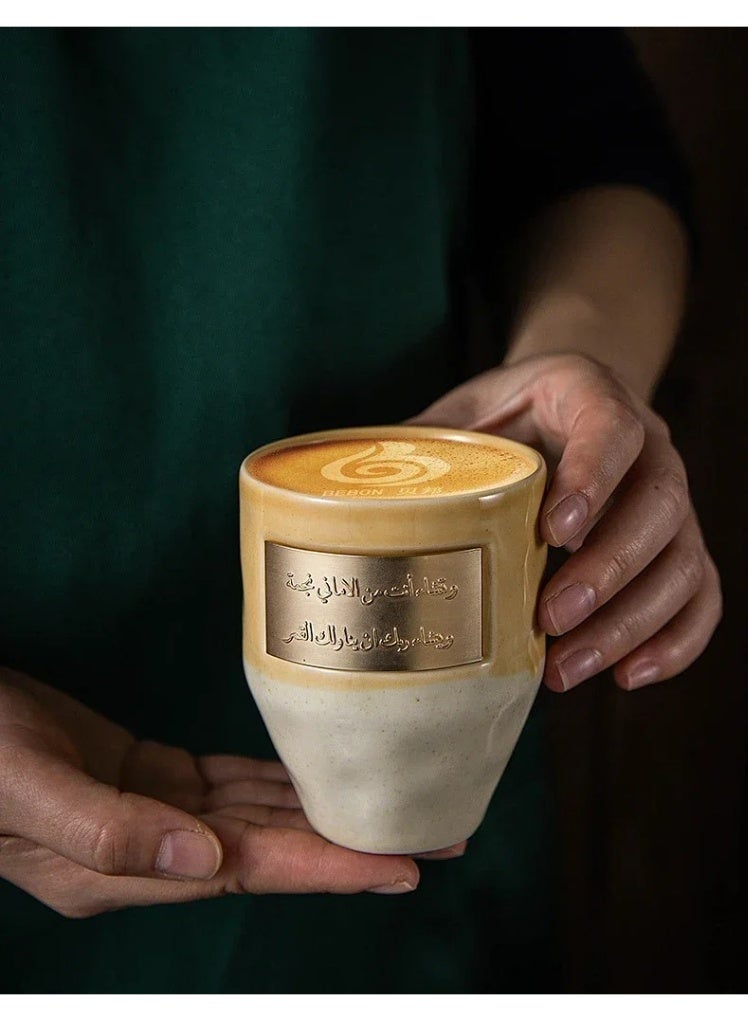 RVETEE Ceramic Coffee Mug Middle Eastern Saudi Style Inscriptions Mug Milk Ice Tea Cup,Blue - Image 5