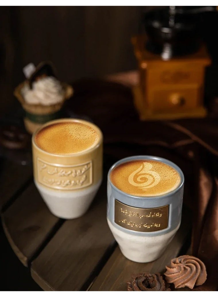 RVETEE Ceramic Coffee Mug Middle Eastern Saudi Style Inscriptions Mug Milk Ice Tea Cup,Blue - Image 4