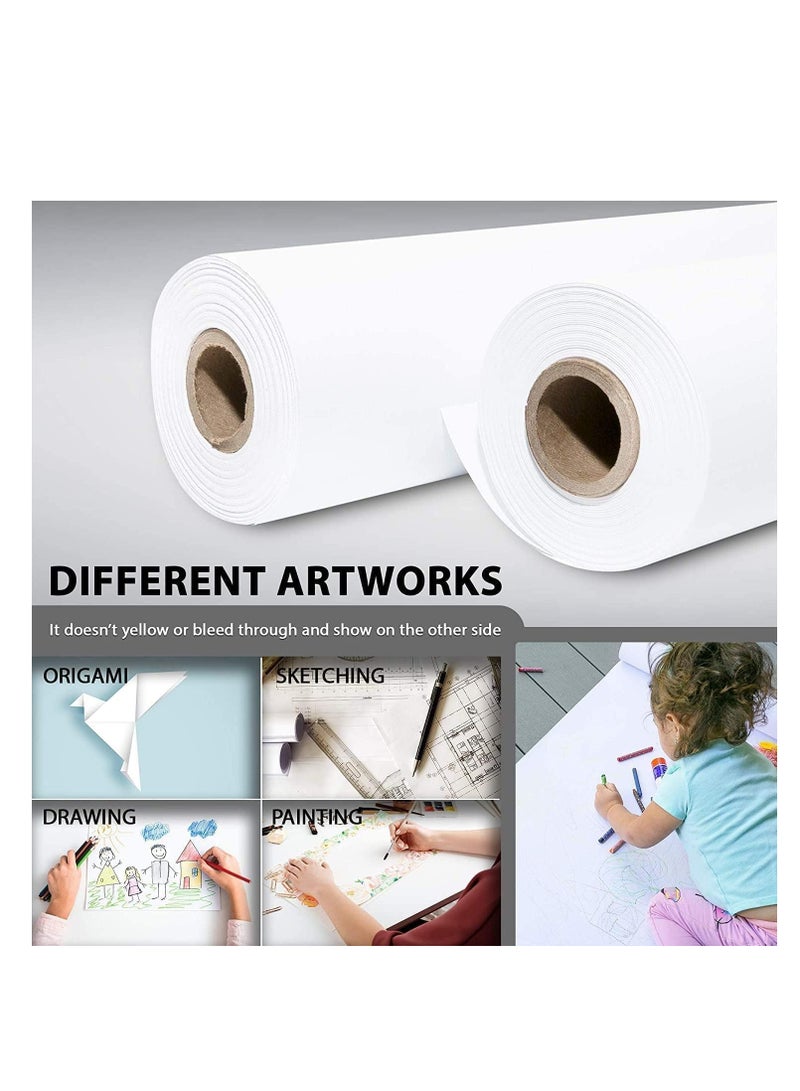 بريميفي لفة ورق رسم حامل أبيض جامبو 1970 بوصة 44 سم × 50 متر 80 جرامًا للمتر المربع - Image 3