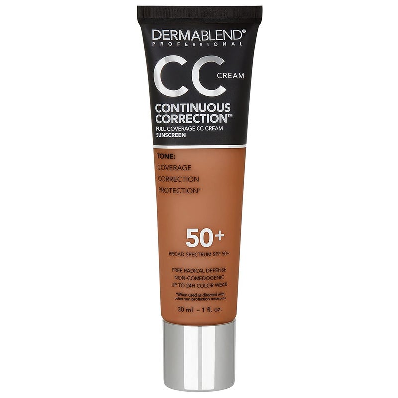 Dermablend Continuous Correction Tone-Evening CC Cream Foundation SPF 50+, Full Coverage Foundation Makeup & Color Corrector, Oil-Free
